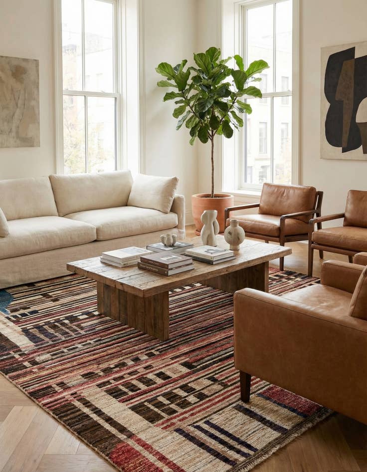 Detail image of  8' 1 x 9' 11  Hand Knotted Moroccan Wool Rug