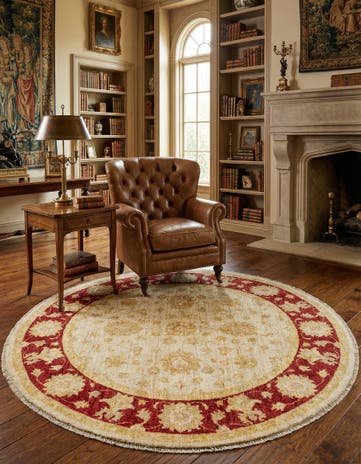 4' 11 x 5' Kaizar Wool Round Rug