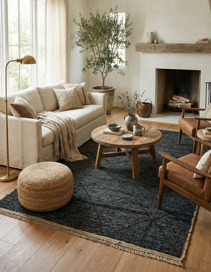 Detail image of 5' 10 x 8' 9  Hand Knotted Moroccan Wool Rug