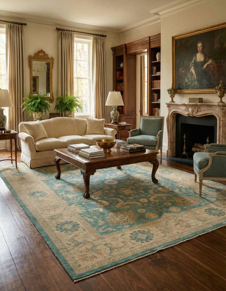 Detail image of 8' x 9' 10 Ziegler Wool Rug