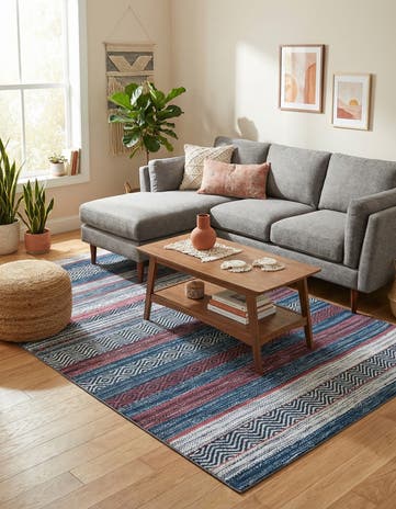 Navy Blue Washable Yara Rug