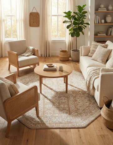 Beige Oxford Octagon Rug