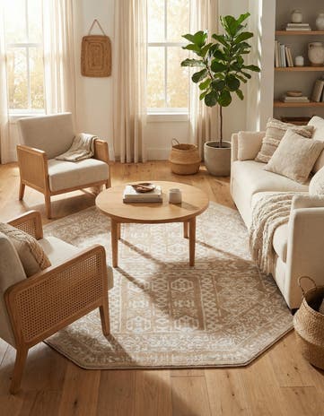 Beige Oxford Octagon Rug
