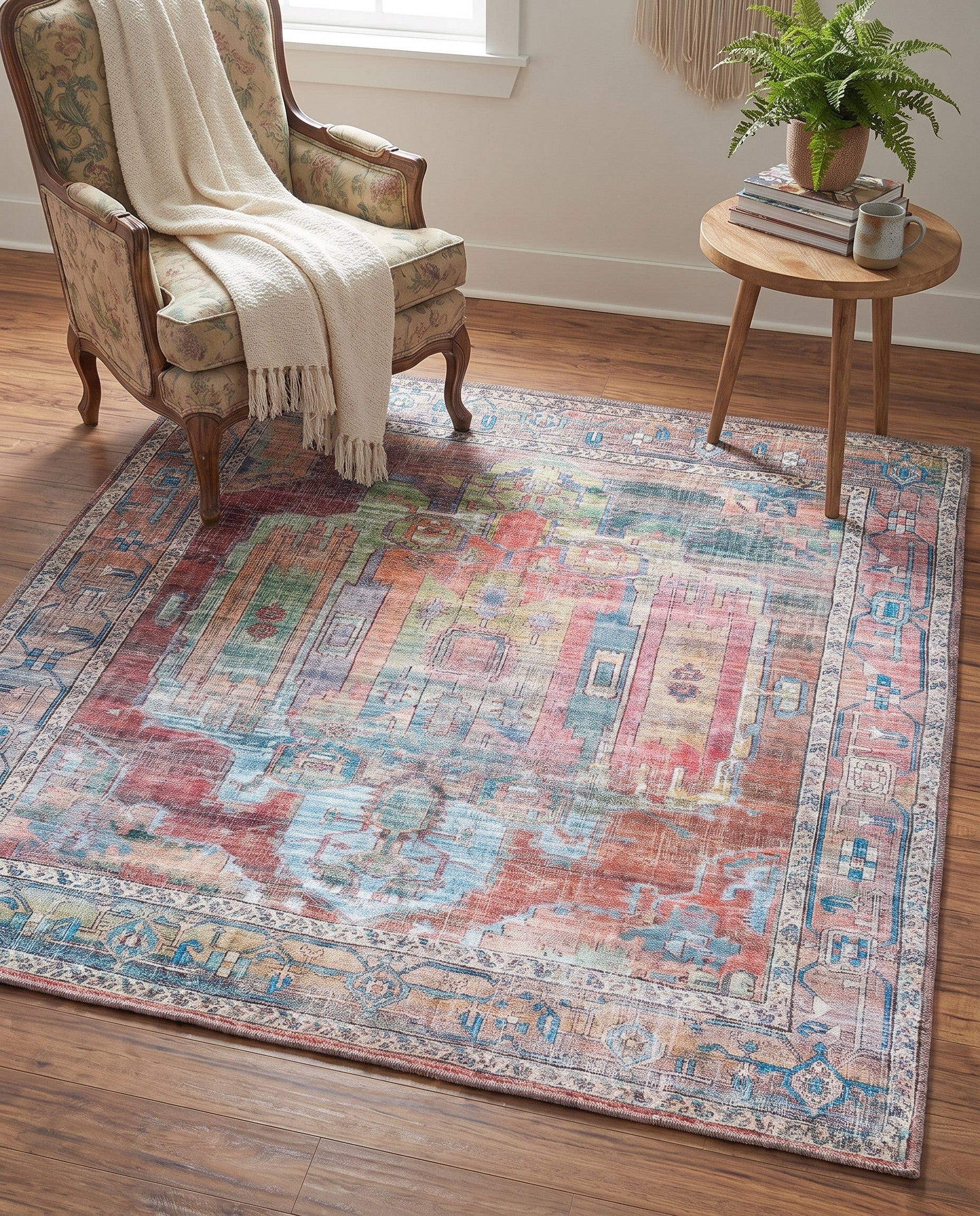 5' 3 x 5' 3 Washable Maahru Square Rug