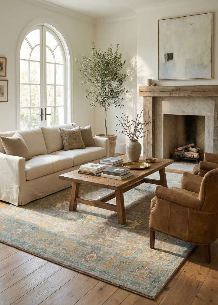 7' 10 x 9' 10 Hand Knotted Oushak Rug