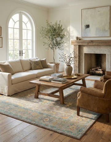 7' 10 x 9' 10 Hand Knotted Oushak Rug