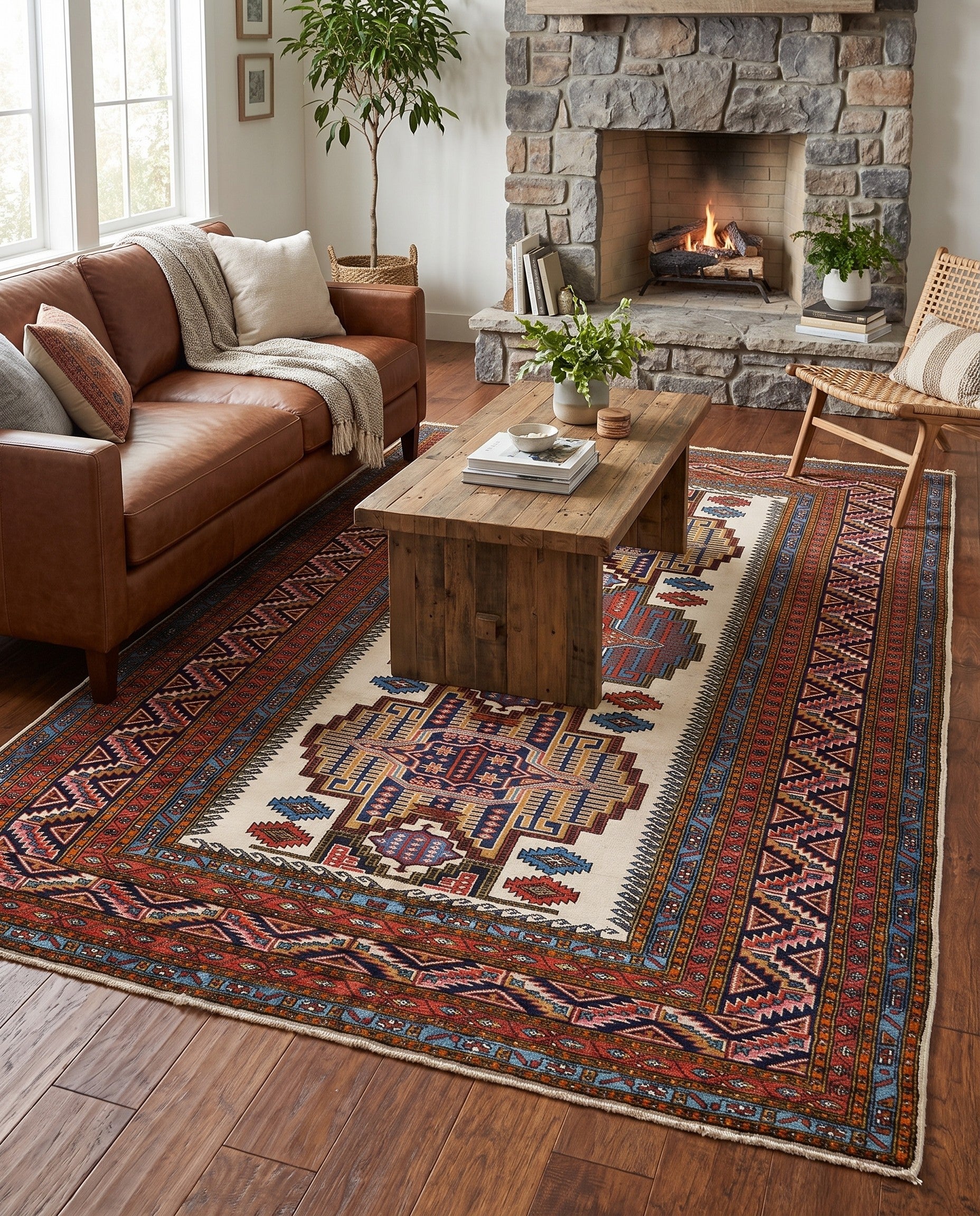 5' 2 x 7' 4 Hand Knotted Kars Wool Rug