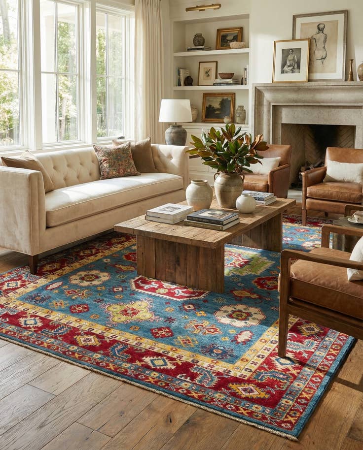 Detail image of 5' 10 x 8' 7 Hand Knotted Kazak Rug