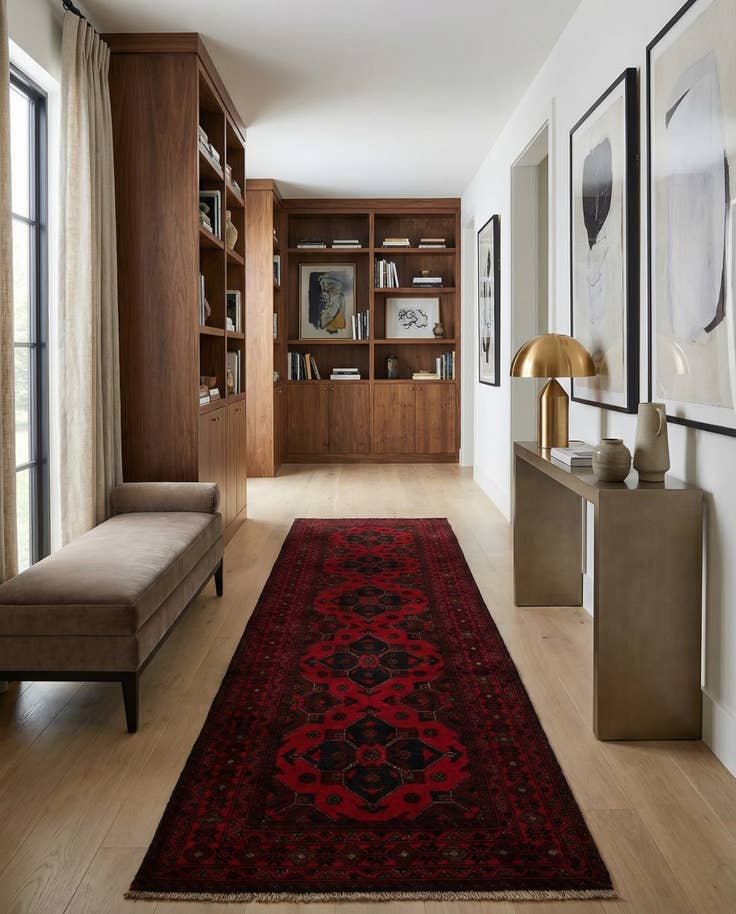 Detail image of 2' 7 x 9' 8 Hand Knotted Khal Mohammadi Wool Runner Rug