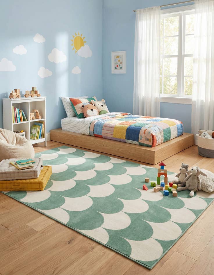 Detail image of 5' 3 x 8' Whimsy Kids Rug