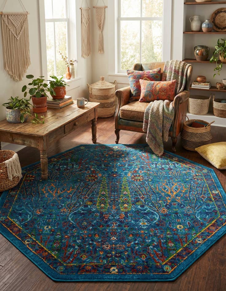 Detail image of 5' 3 x 5' 3 Calypso Octagon Rug