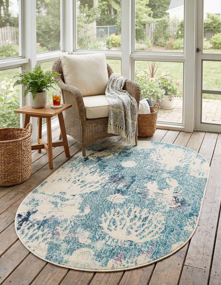 Detail image of 3' 3 x 5' 3  Washable Capri Oval Rug