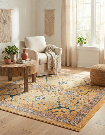 Yellow Lola Square Rug