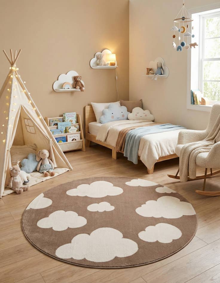 Detail image of 4' x 4' Whimsy Kids Round Rug