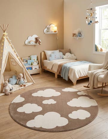 4' x 4' Whimsy Kids Round Rug