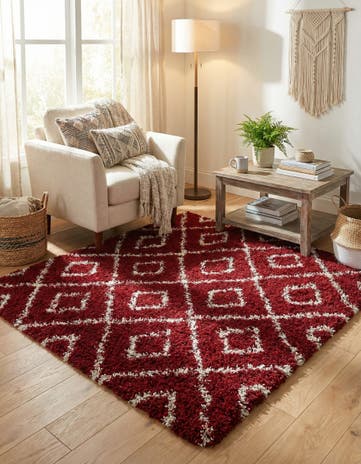 5' 3 x 5' 3 Lattice Shag Square Rug
