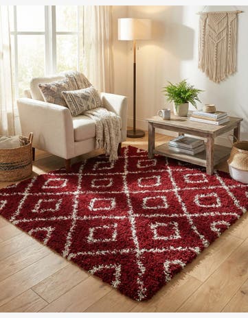 5' 3 x 5' 3 Trellis Shag Square Rug