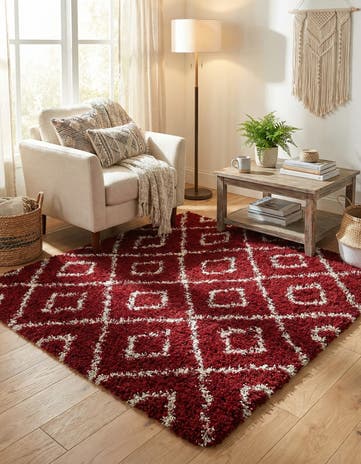 5' 3 x 5' 3 Lattice Shag Square Rug