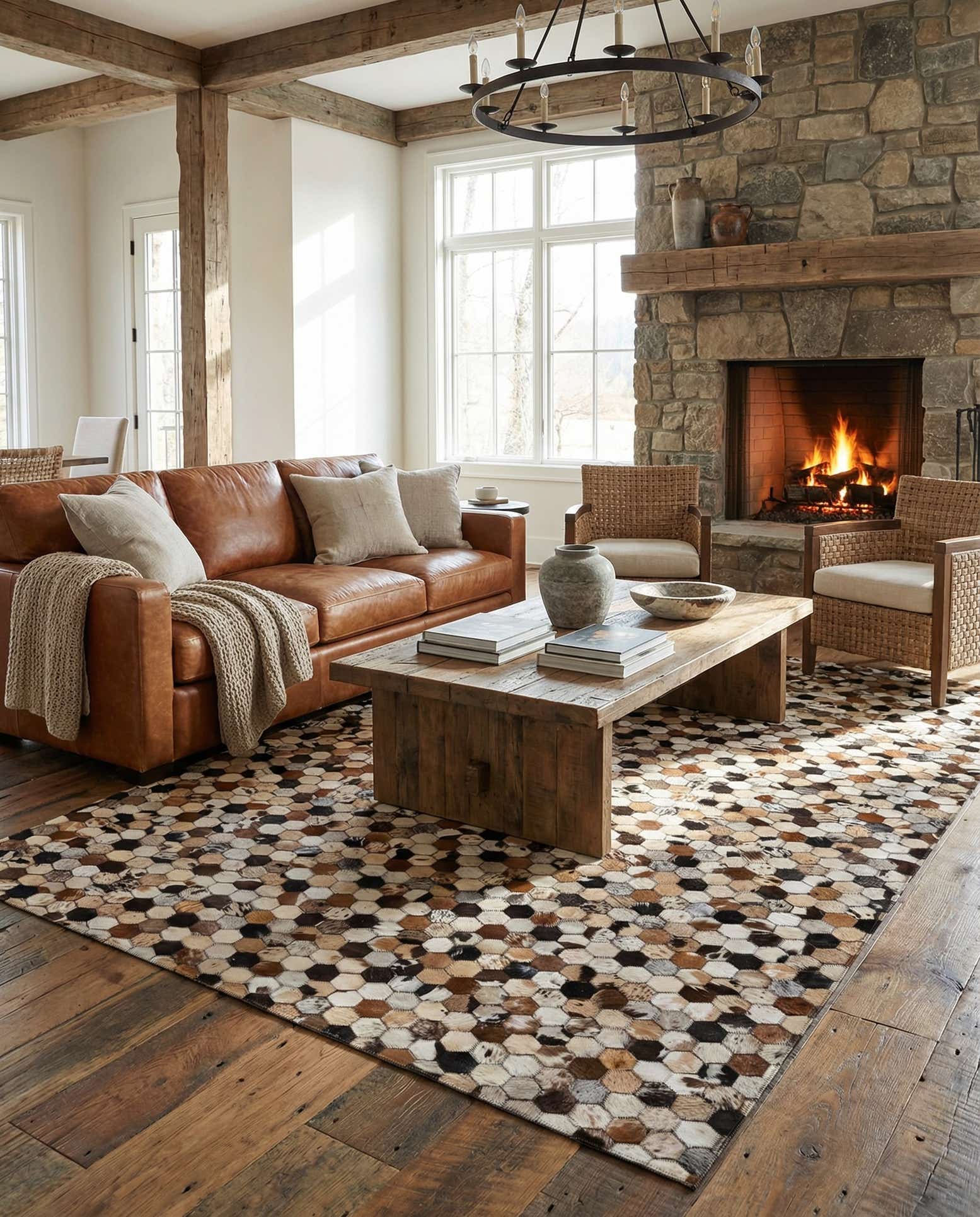 5' x 7' 11 Cowhide - Patchwork Rug