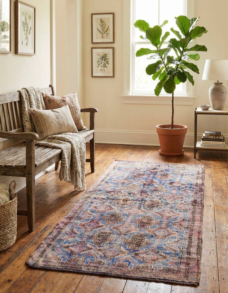 Detail image of 2' 6 x 5' 2  Hand Knotted Ultra Vintage Persian Wool Rug