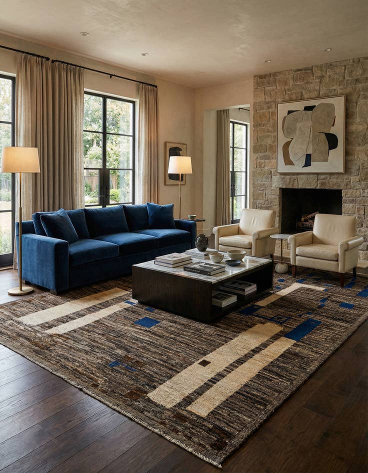 Detail image of 9' 3 x 12' 8  Hand Knotted Beni Marok Rug