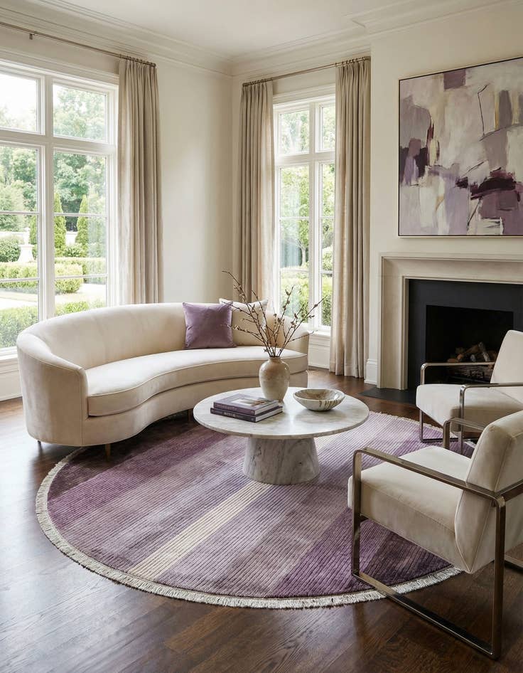 Detail image of  6' 7 x 6' 7  Hand Knotted Darya Wool Round Rug