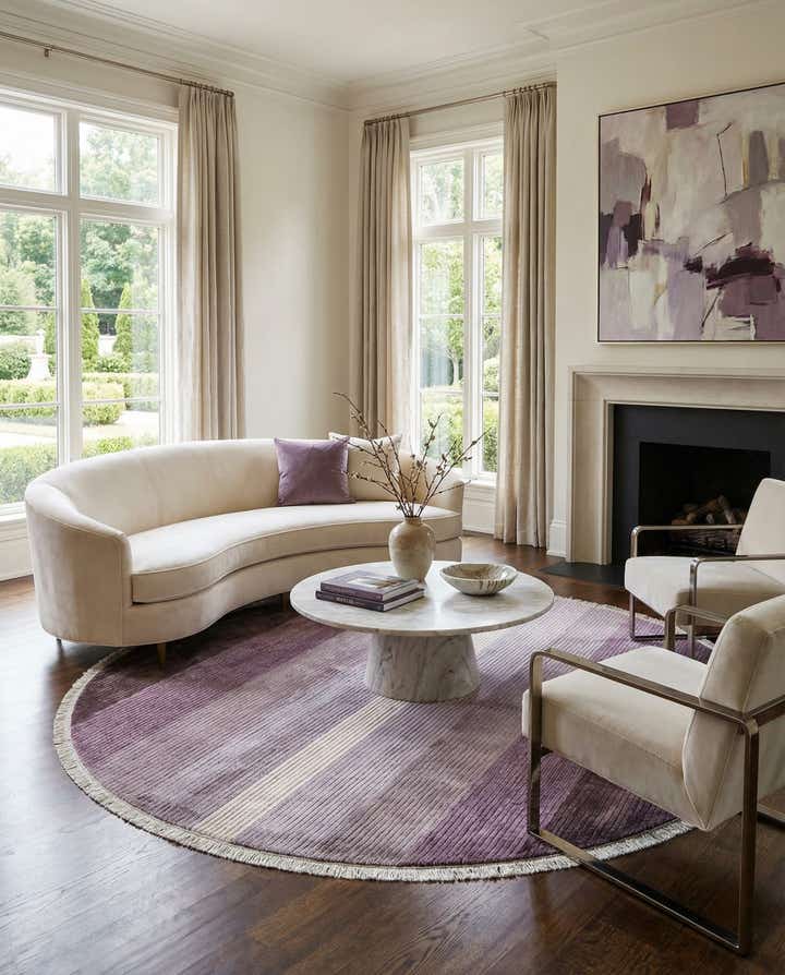 6' 7 x 6' 7 Hand Knotted Darya Wool Round Rug