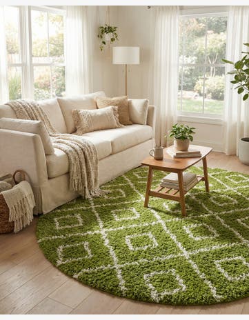 7' 10 x 7' 10 Trellis Shag Round Rug