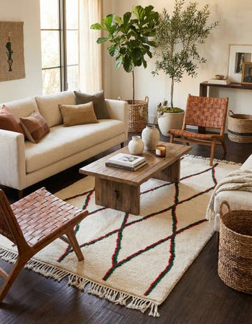 5' 2 x 8' 6 Hand Knotted Moroccan Wool Rug