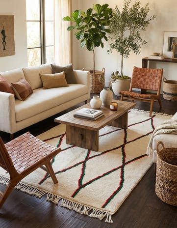 5' 2 x 8' 6 Hand Knotted Moroccan Wool Rug
