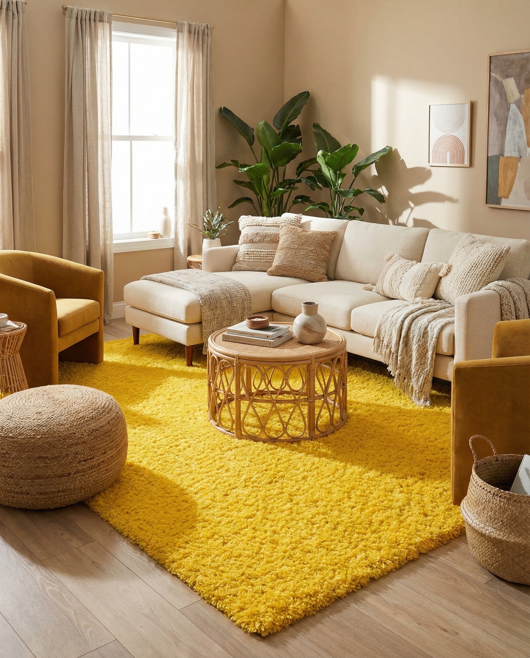  7' x 10' Solid Shag Rug