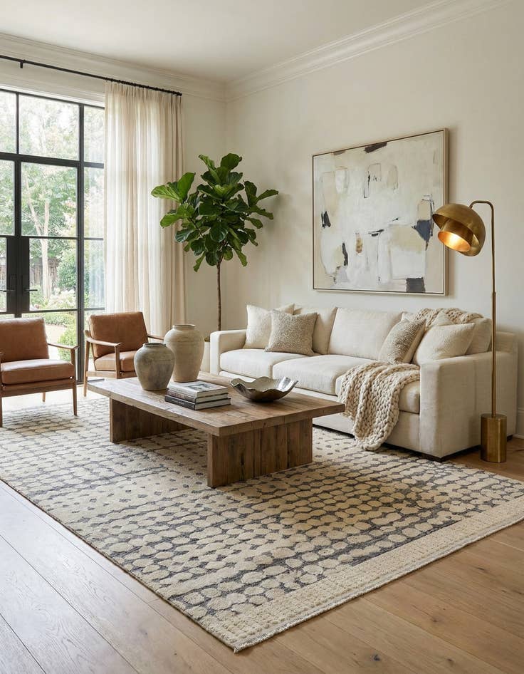 Detail image of 8' 11 x 13'  Hand Knotted Darya Wool Rug