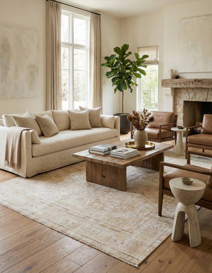 Detail image of 6' 4 x 9' 2  Hand Knotted Ultra Vintage Persian Wool Rug