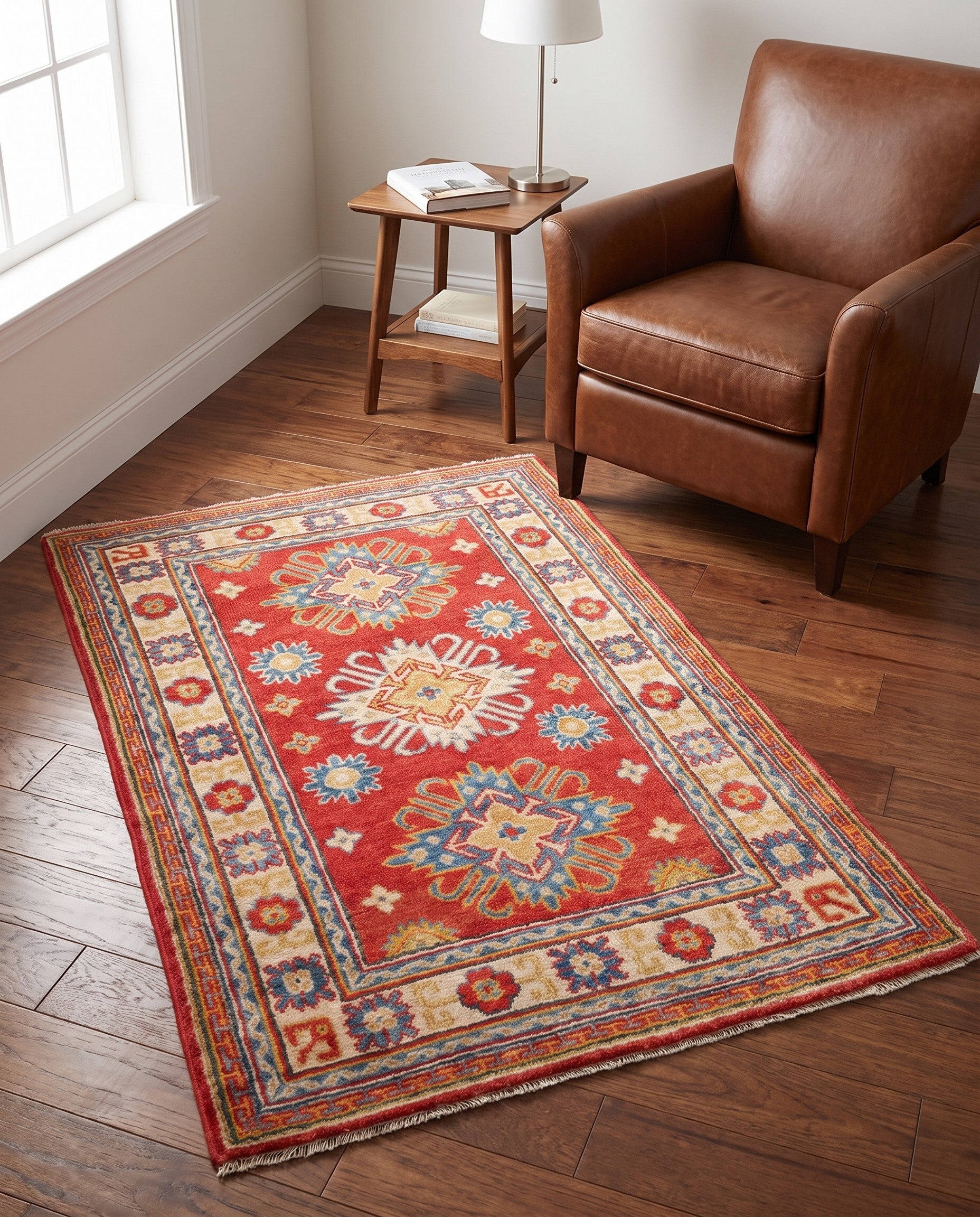 2' 9 x 4' Hand Knotted Kazak Rug