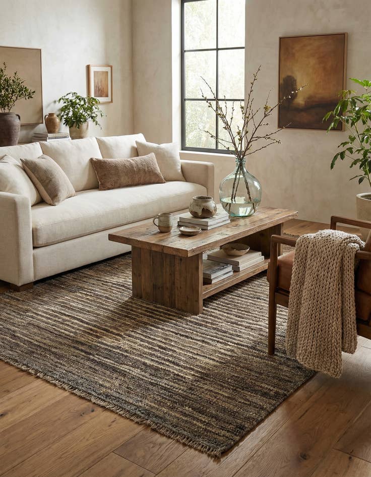 Detail image of 4' 3 x 6'  Hand Knotted Darya Wool Rug