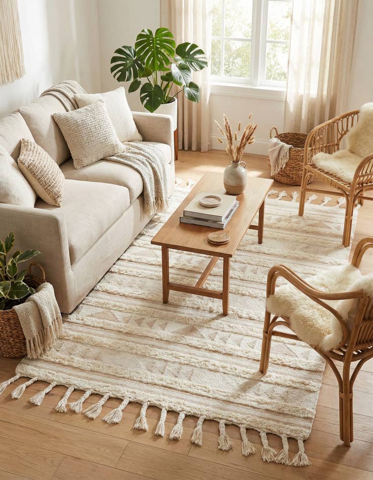 Detail image of 5' 1 x 8'  Hand Woven Arizona Wool Rug