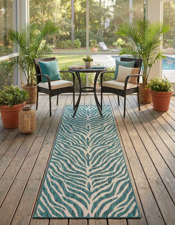 Detail image of  2' 7 x 10'  Washable Safari Indoor / Outdoor Runner Rug