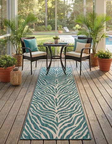 2' 7 x 10' Easy-Clean Safari Indoor / Outdoor Runner Rug