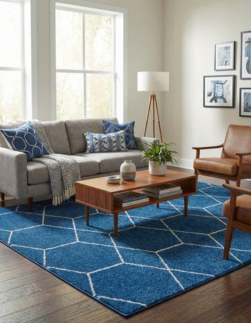 7' 10 x 7' 10 Lattice Frieze Square Rug