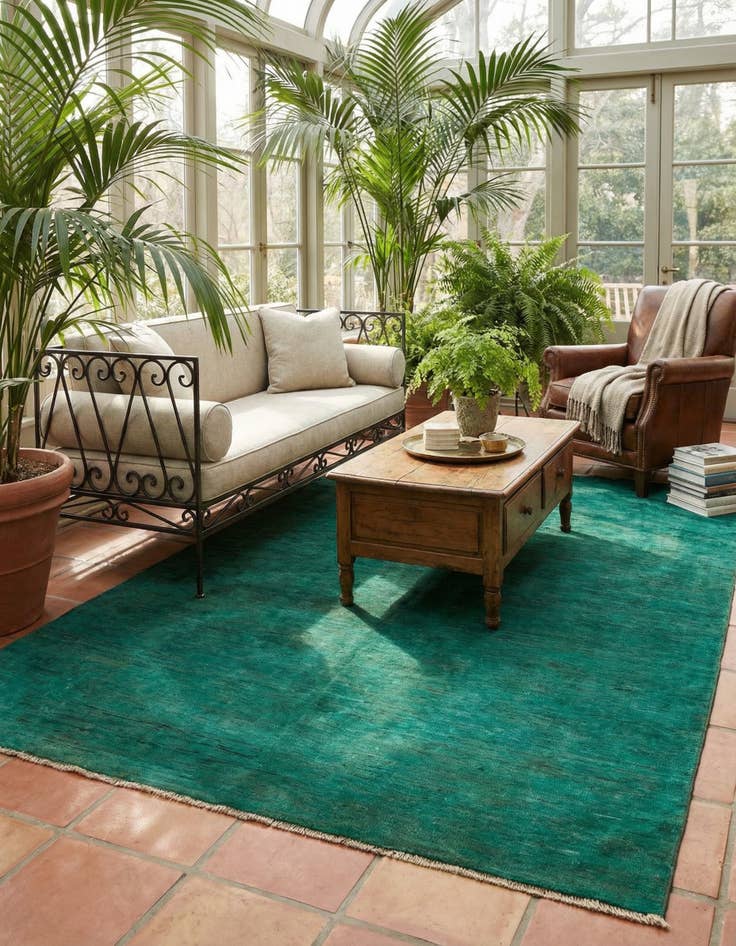 Detail image of 5' 3 x 6' 6  Hand Knotted Over-Dyed Ziegler Square Rug