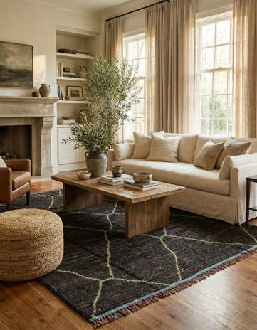 8' x 10' 4 Hand Knotted Moroccan Wool Rug