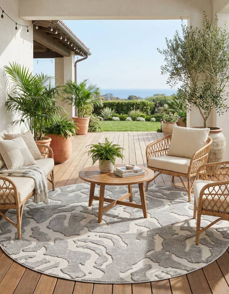 Detail image of  10' x 10'  Washable Sabrina Soto Indoor / Outdoor Round Rug