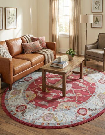 Red Paragon Oval Rug