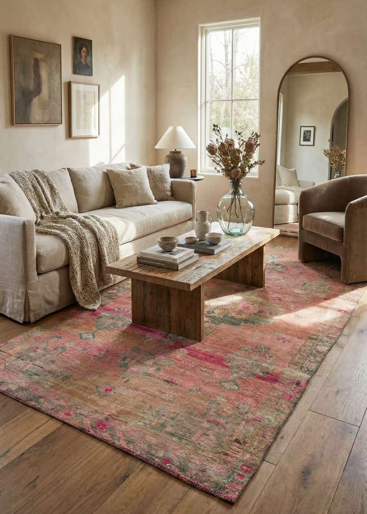 4' 10 x 9' 9 Hand Knotted Ultra Vintage Persian Wool Rug