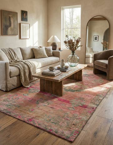 4' 10 x 9' 9 Hand Knotted Ultra Vintage Persian Wool Rug