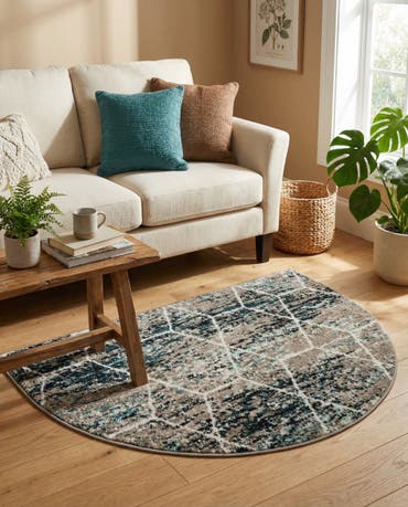  2' 7 x 4' Lattice Frieze Hearth Rug