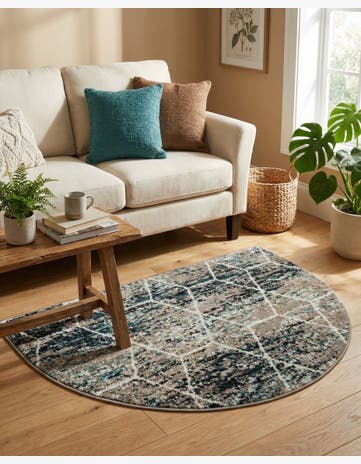 2' 7 x 4' Trellis Frieze Hearth Rug