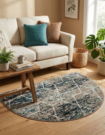 2' 7 x 4' Lattice Frieze Hearth Rug