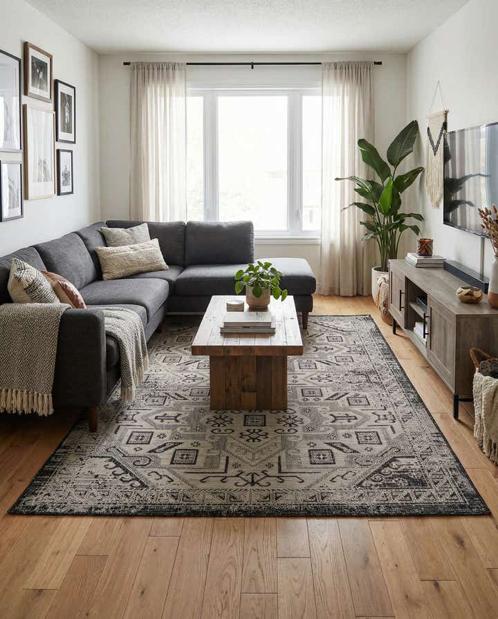 5' 3 x 8' Easy-Clean Aztec Indoor / Outdoor Rug