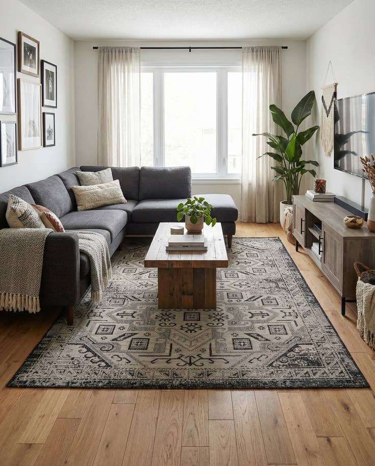 Detail image of 5' 3 x 8' Easy-Clean Aztec Indoor / Outdoor Rug